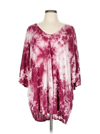 Pre-owned Show Me Your Mumu 3/4 Sleeve T-shirt In Burgundy