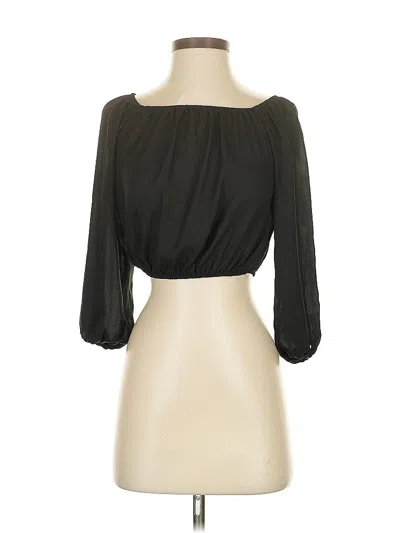 Pre-owned Show Me Your Mumu 3/4 Sleeve Top Black Strapless Neckline Tops