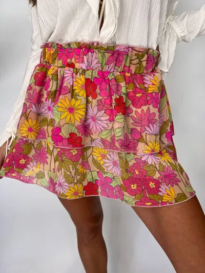 Show Me Your Mumu Aiden Mini Skirt In Floral In Yellow