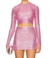 Show Me Your Mumu All Night Skort In Party Pink Sequins In Multi