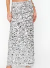 Show Me Your Mumu All That Skirt Silver Metallic In Silver