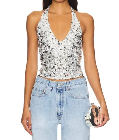 Show Me Your Mumu All That Top In Silver Sequins