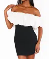 Show Me Your Mumu Anita Mini Dress In Black Texture Stretch In Black
