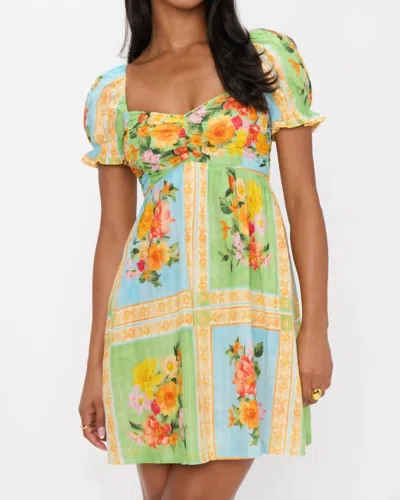 Show Me Your Mumu Annabelle Mini Dress In Country Bouquet In Green