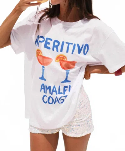 SHOW ME YOUR MUMU APERITIVO GRAPHIC TEE IN WHITE