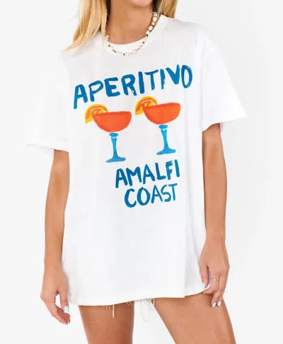 SHOW ME YOUR MUMU APEROLS IN ITALY GRAPHIC TEE IN WHITE