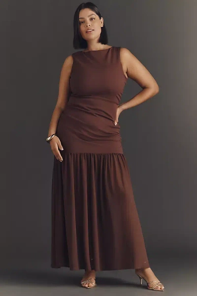 Show Me Your Mumu Aria Plus Strapless Maxi Dress In Brown