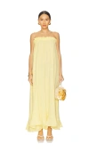 Show Me Your Mumu Around The World Maxi Dress In Yellow Gauze
