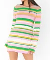 SHOW ME YOUR MUMU AWAY MINI DRESS IN MULTI RIB KNIT