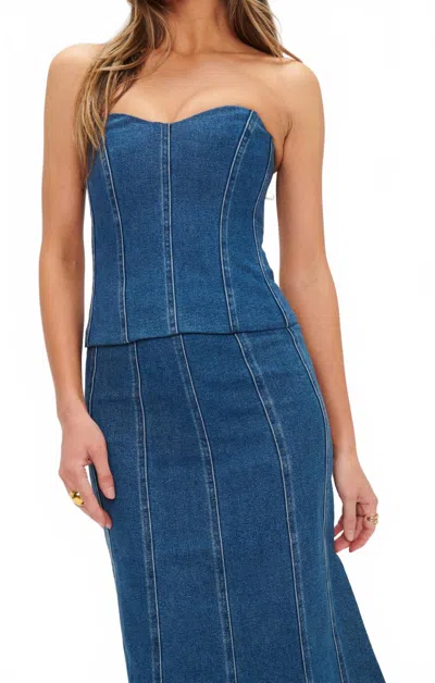 Show Me Your Mumu Baton Rouge Top In Blue Indigo
