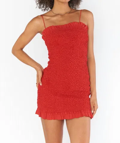 Show Me Your Mumu Be Mine Mini Dress In Red Texture Stretch In Multi