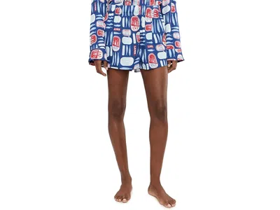 Show Me Your Mumu Beauty Sleep Pj Set Women's Pajama Sets Navy Salty Sardines Silky: Sm In Blue