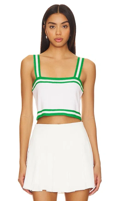 Show Me Your Mumu Below Deck Tank In Green Stripe Knit