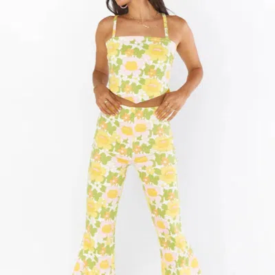 Show Me Your Mumu Berkley Bells Jeans In Fresh Flowers Denim In Yellow