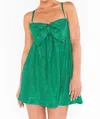 Show Me Your Mumu Best Bow Mini Dress In Green Confetti In Green