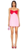 Show Me Your Mumu Best Bow Mini Dress In Vday Colorblock