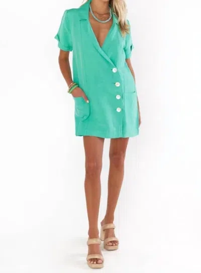 Show Me Your Mumu Bicoastal Blazer Romper In Seafoam In Green