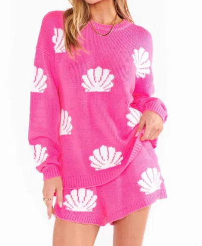 Show Me Your Mumu Go To Sweater Shell Knit In Hot Pink In Purple