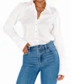 Show Me Your Mumu Boulevard Bodysuit In White Poplin In Multi
