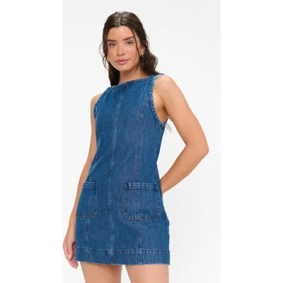 Show Me Your Mumu Boulevard Mini Dress In Blue