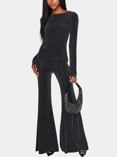 Show Me Your Mumu Bowie Bells Pant In Black Dancing Queen Shine