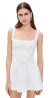 Show Me Your Mumu Bradshaw Mini Dress Rosette Mesh White