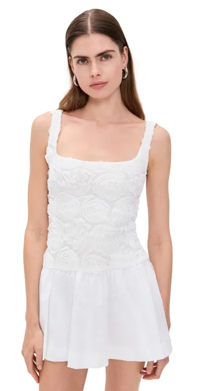 Show Me Your Mumu Bradshaw Mini Dress Rosette Mesh White