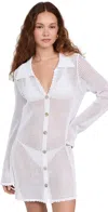 SHOW ME YOUR MUMU BUTTON UP COVER UP WHITE CROCHET