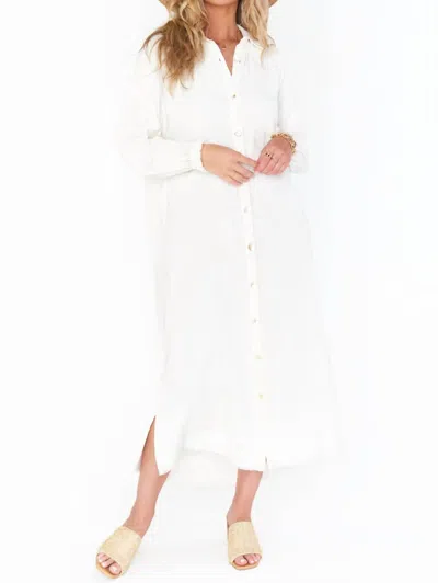 Show Me Your Mumu Captain Button Down Midi Dress In Cream In White