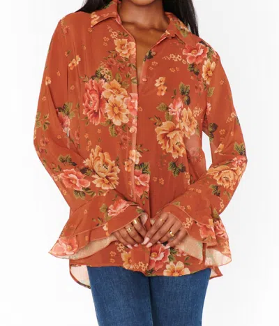 Show Me Your Mumu Carmela Top In Garden Harvest In Gold
