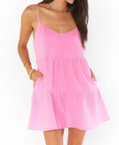 Show Me Your Mumu Caroline Mini Dress In Bubblegum Gauze In Multi