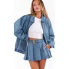 Show Me Your Mumu Carter Bomber Jacket In Blue