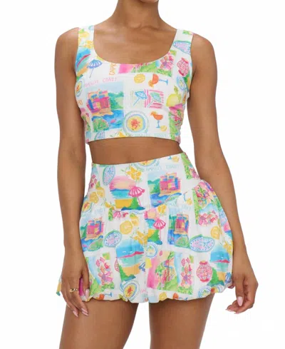 SHOW ME YOUR MUMU CELESTE PLAYFUL SKORT IN AMALFI COAST LINEN