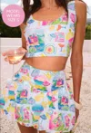 Show Me Your Mumu Celeste Skort In Amalfi Coast In Multi