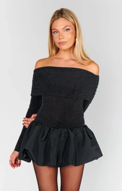Show Me Your Mumu Charlize Mini Dress In Black Dancing Queen Shine