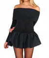 Show Me Your Mumu Charlize Mini Dress In Black Dancing Queen Shine In Black