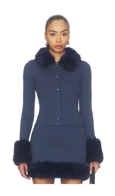 Show Me Your Mumu Chateau Cardigan In Navy