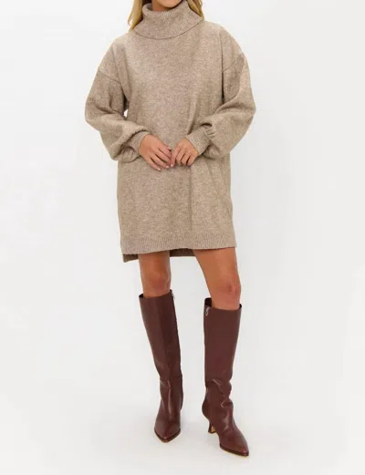 Show Me Your Mumu Chester Mini Sweater Dress In Oatmeal Knit In Neutral