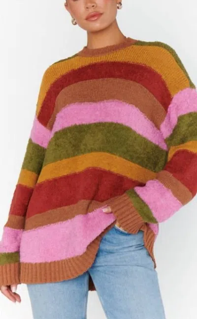 Show Me Your Mumu Chilly Sweater In Hutch Multi Stripe Knit