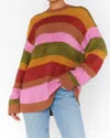 Show Me Your Mumu Chilly Hutch Sweater In Multi Stripe In Multi