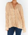 Show Me Your Mumu Everywhere Top In Gold Pleat In Gold
