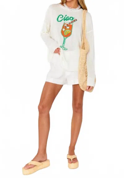 Show Me Your Mumu Ciao Summer Sweater In White