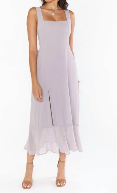 Show Me Your Mumu Claire Chiffon Midi Dress In Dove Gray In Multi