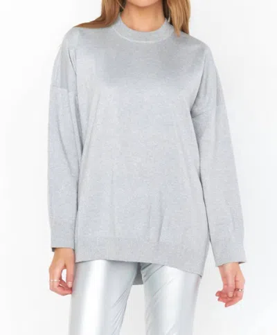 Show Me Your Mumu Classic Crewneck Sweater In Silver Metallic Knit In Multi