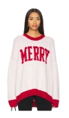 Show Me Your Mumu Classic Crewneck Sweater In Merry Graphic Knit In Merry Graphic Knit