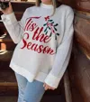Show Me Your Mumu Classic Crewneck Sweater Season In White In White