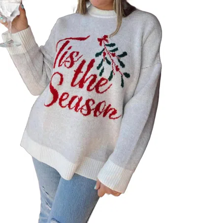 Show Me Your Mumu Classic Crewneck Sweater Season In White