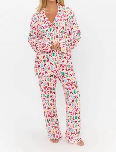 Show Me Your Mumu Classic Pajama Set In Winter Wonderland Jersey In Multi