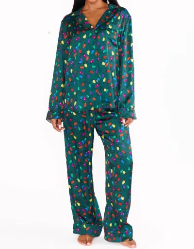 Show Me Your Mumu Classic Pj Set In Festive Lights Silky In Multi