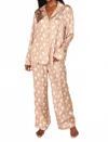 Show Me Your Mumu Classic Wine Pajamas Set In White Silky In Multi
